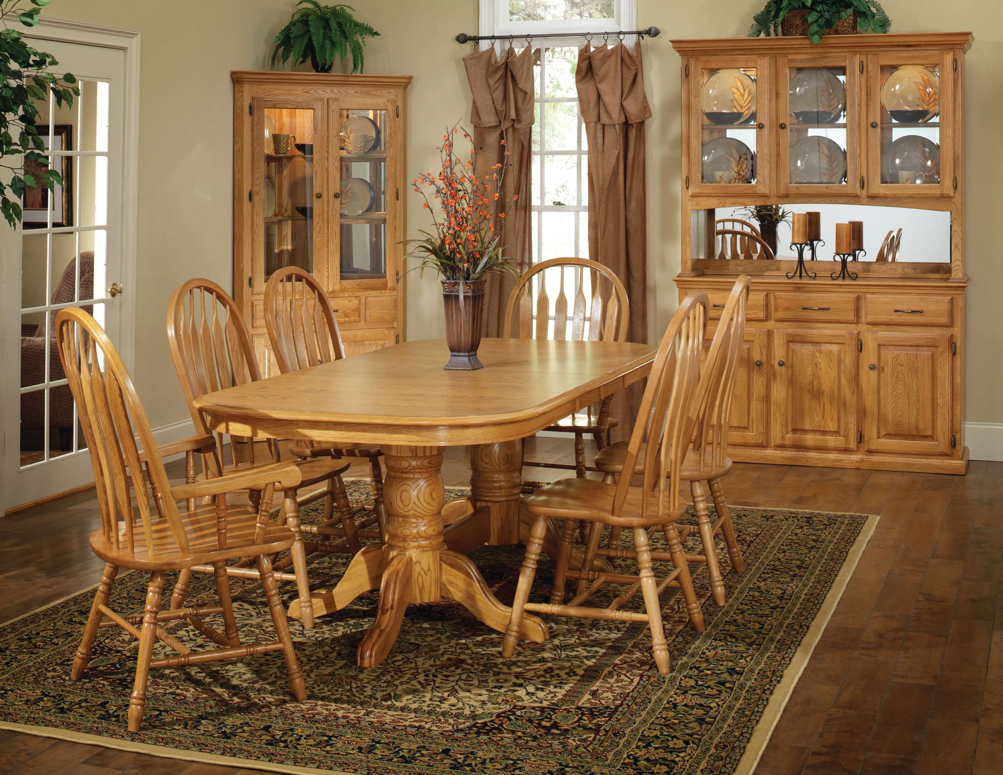 Double pedestal dining table seats 12 discount