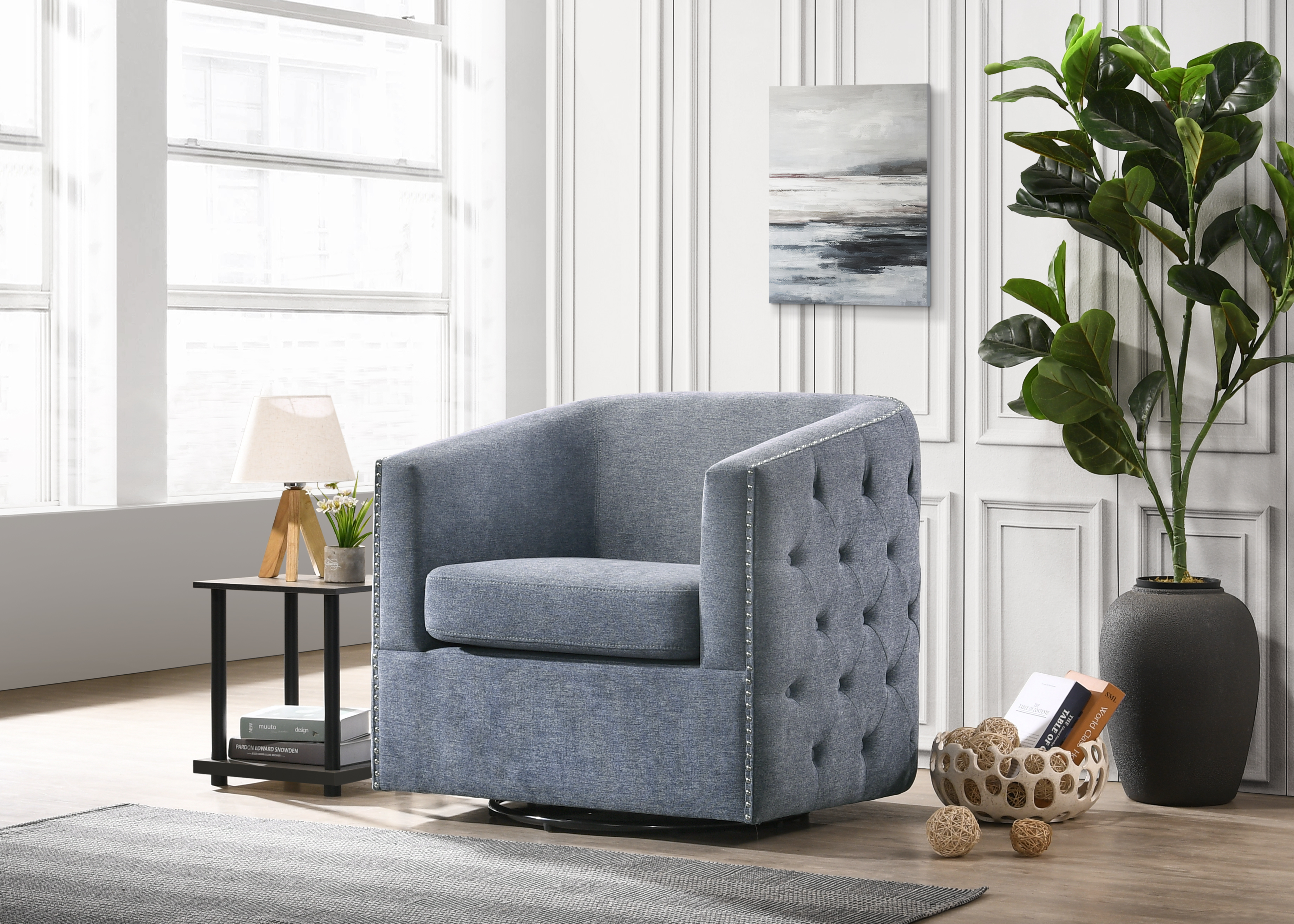 SB014 SmartBuy Swivel Barrel Accent Chair TENNESSEE ENTERPRISES