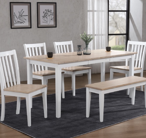 6466-Dining Leg Table W/1 PC 18” Butterfly Leaf