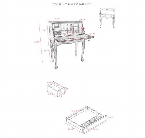 Secretary Drop Leaf Desk                                    