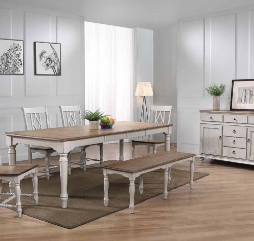 CS4296-Corner Stone Dining Leg Table w/ 2 pcs 18