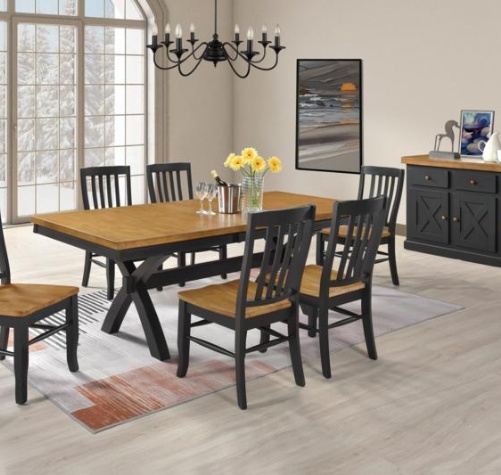 QT4284-Quinton X-Leg Extension Dining Table w/18