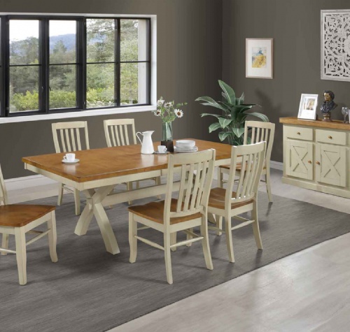 QT4284-Quinton X-Leg Extension Dining Table w/18