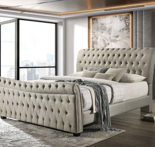 SB88105KFW-Sleigh Bed-King Size