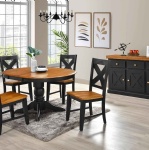 QT4257-Quinton Pedestal Dining Table w/ 15